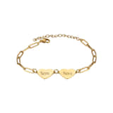 Hart Schakelarmband met 2 Namen goud