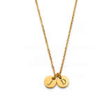 Ketting met 2 Muntjes en Initialen goud