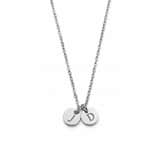 Ketting met 2 Muntjes en Initialen zilver