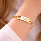 Meisjes Schakelarmband met Naam en Hartje