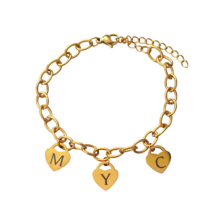 Armband met 3 Initialen goud