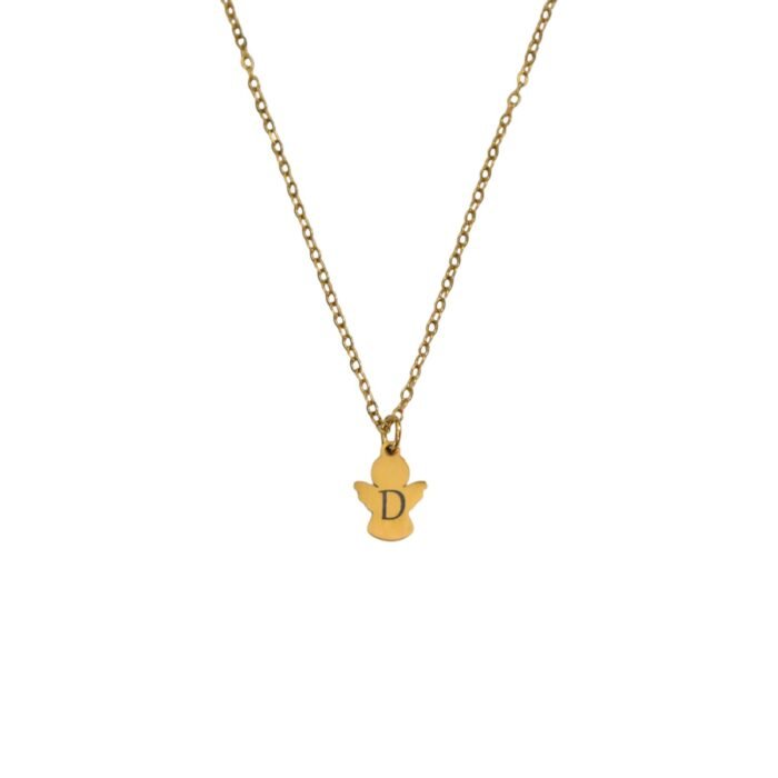 Ketting met Engel en Initiaal goud
