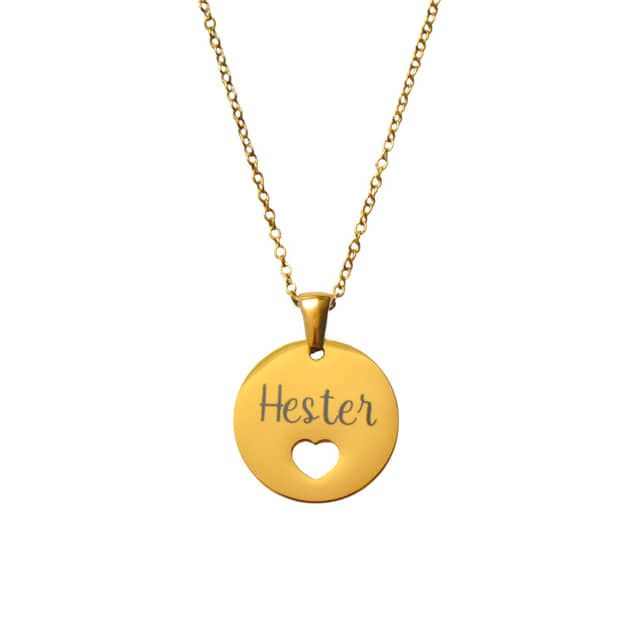Ketting met Naam Hartje goud