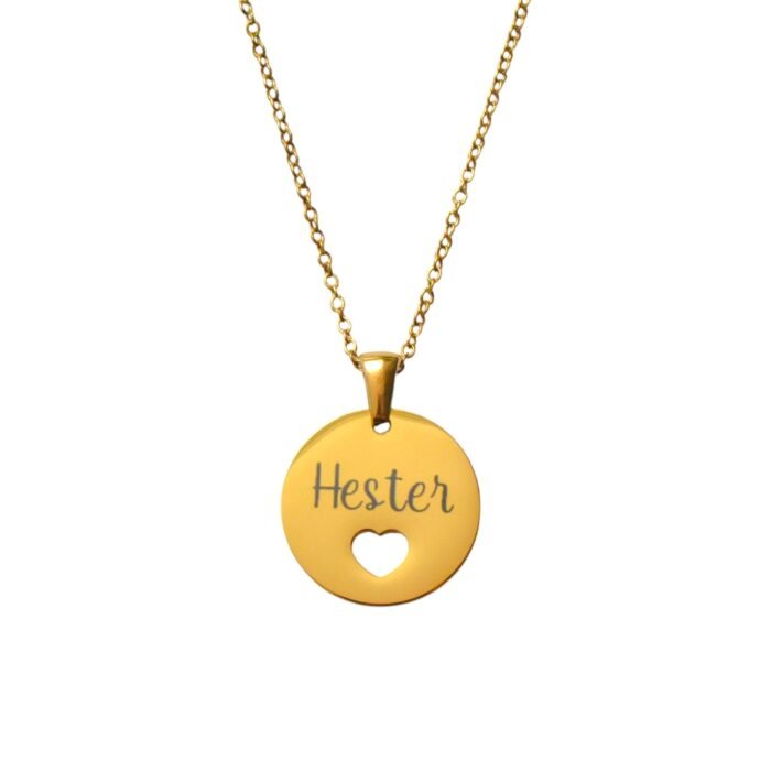 Ketting met Naam Hartje goud