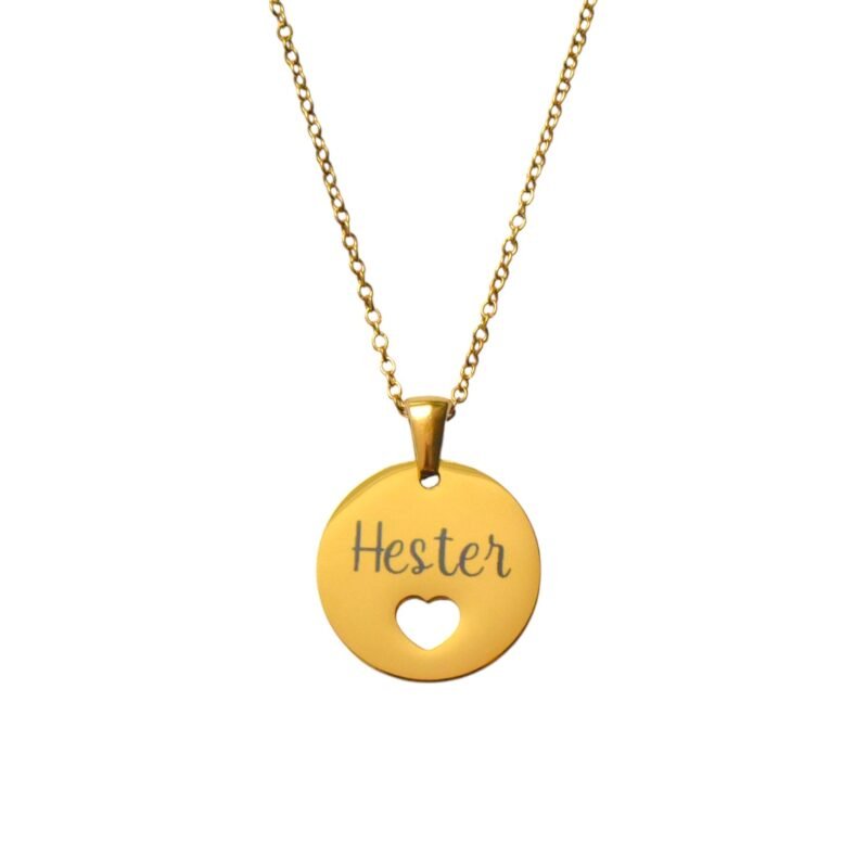 Ketting met Naam Hartje goud