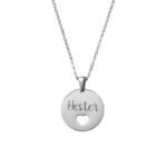 Ketting met Naam Hartje zilver