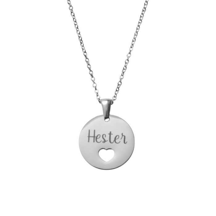 Ketting met Naam Hartje zilver