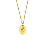 Ovale Geboortebloem Ketting goud