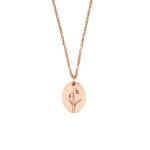 Ovale Geboortebloem Ketting rosé goud