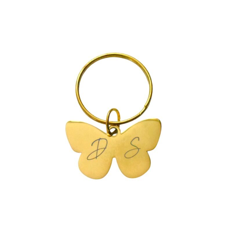 Sleutelhanger Vlinder Initialen goud