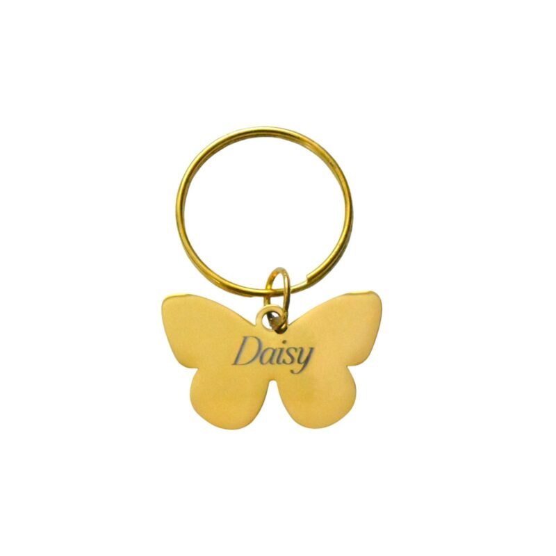 Sleutelhanger Vlinder Naam goud