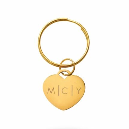 Sleutelhanger 3 Initialen Hart goud