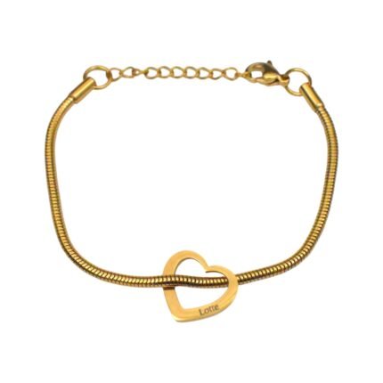 Charlery Bedelarmband met 1 Hartje GOUD