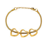 Charlery Bedelarmband met 3 Hartjes GOUD