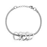 Charlery Bedelarmband met 4 Hartjes zilver