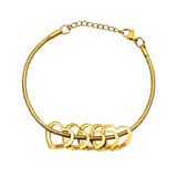 Charlery Bedelarmband met 5 Hartjes GOUD
