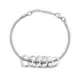 Charlery Bedelarmband met 5 Hartjes zilver