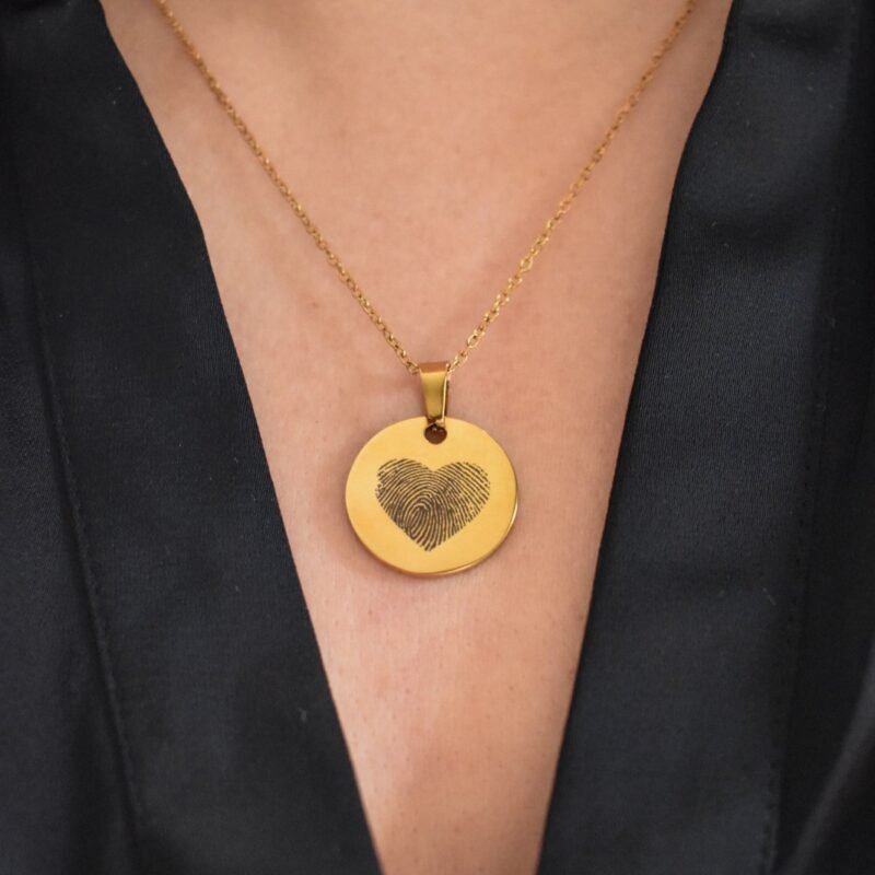 Ketting Vingerafdruk Hart Goud