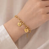 Schakelarmband Hart met 2 Initialen