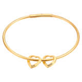Charlery Bangle met 2 Hartjes - goud