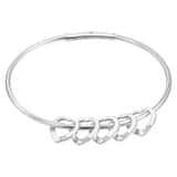 Charlery Bangle met 5 Hartjes - zilver