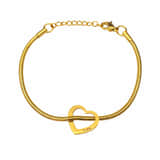 Charlery Bedelarmband met 1 Hartje - goud