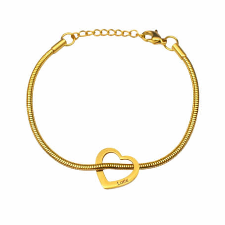 Charlery Bedelarmband met 1 Hartje - goud