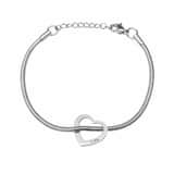 Charlery Bedelarmband met 1 Hartje - zilver