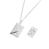 Charlery Ketting Envelop met Eigen Tekst zilver