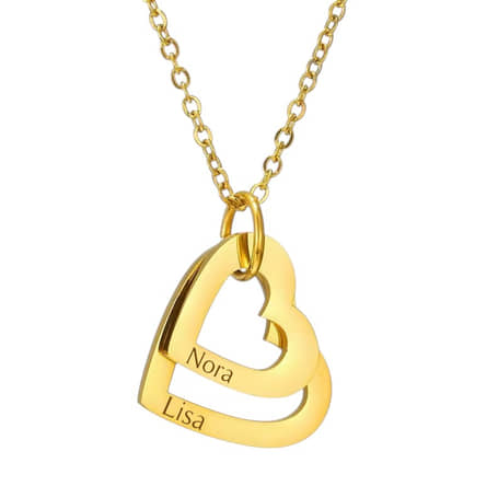 Charlery Ketting met 2 Hartjes - GOUD