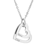 Charlery Ketting met 2 Hartjes - ZILVER