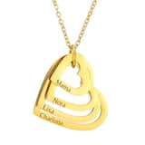 Charlery Ketting met 4 Hartjes - GOUD