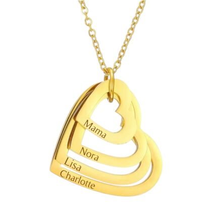 Charlery Ketting met 4 Hartjes - GOUD