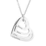 Charlery Ketting met 4 Hartjes - zilver