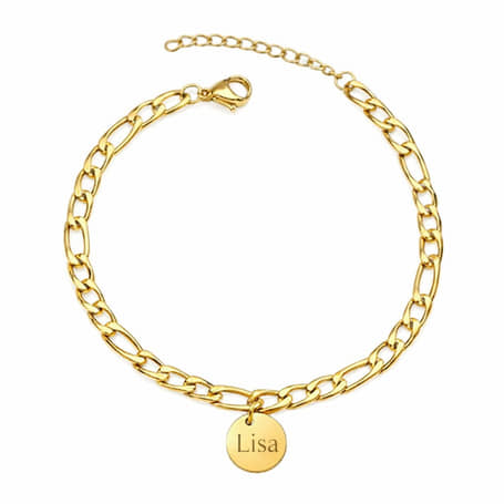 Charlery Schakelarmband met 1 Muntje goud