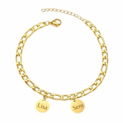 Charlery Schakelarmband met 2 Muntjes goud