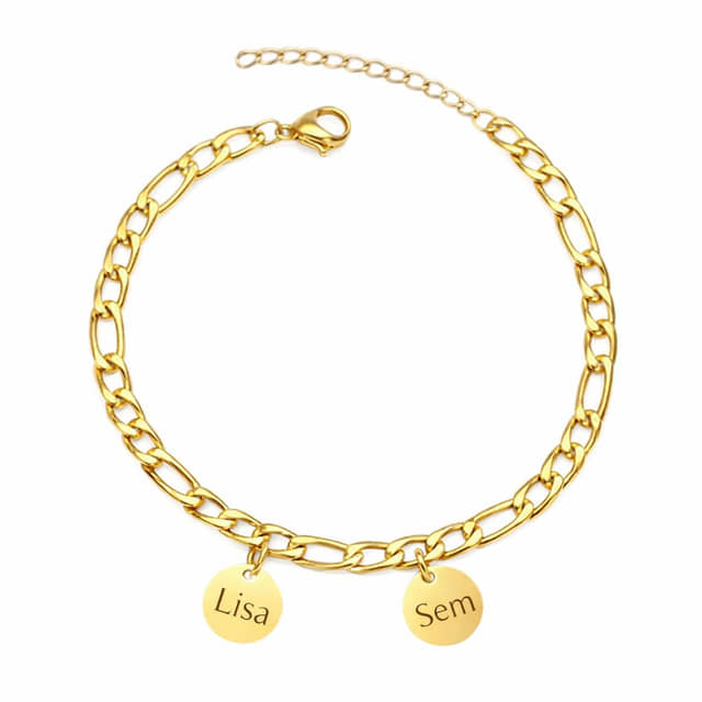 Charlery Schakelarmband met 2 Muntjes goud