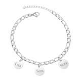 Charlery Schakelarmband met 3 Muntjes zilver