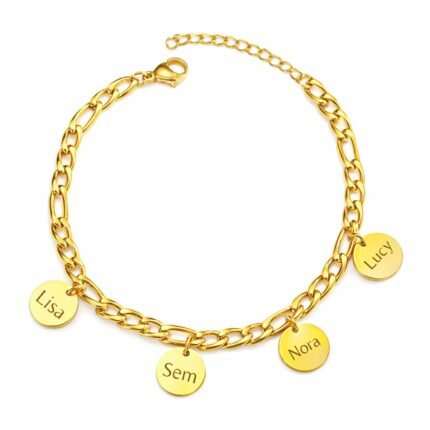 Charlery Schakelarmband met 4 Muntjes goud