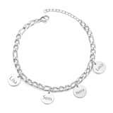 Charlery Schakelarmband met 4 Muntjes zilver