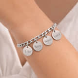 Charlery Schakelarmband met 4 Muntjes zilver