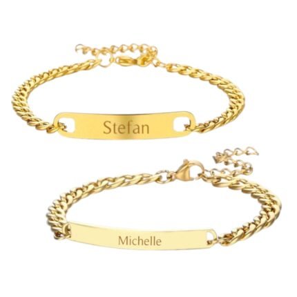 Charlery Koppel armband met Naam goud