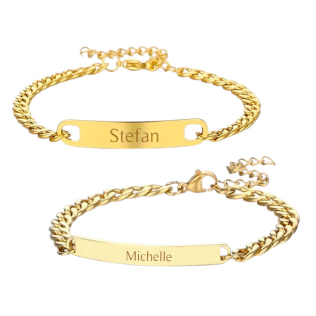 Charlery Koppel armband met Naam goud