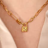 Charlery Initiaal Schakelketting Slotje