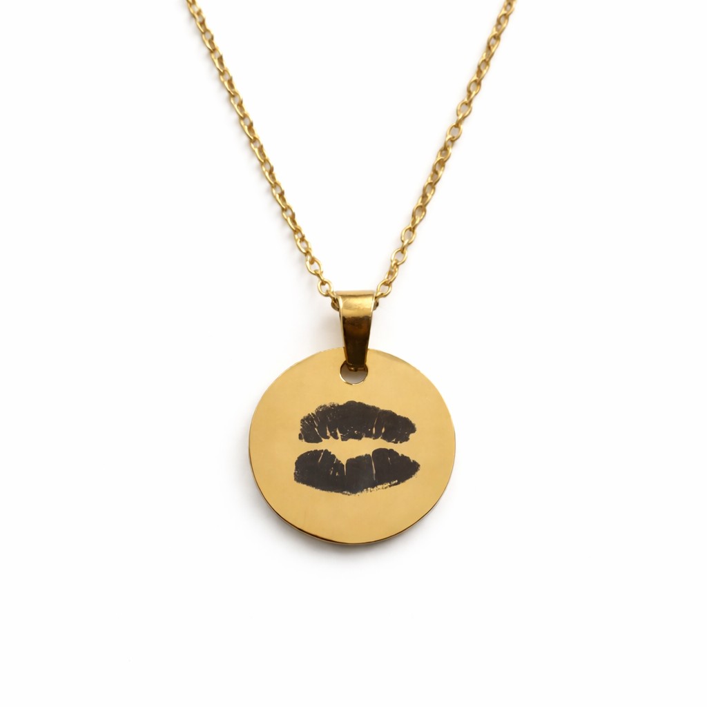 Charlery Ketting met Kus Afdruk goud Charlery Ketting met Kus Afdruk goud