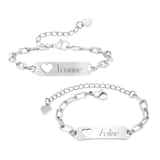 Charlery Moeder Dochter Schakelarmband met Naam zilver
