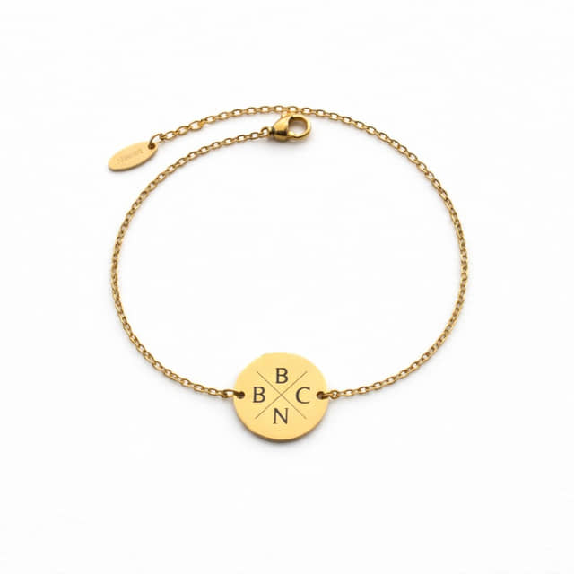 Charlery Munt Armband met 4 Initialen goud