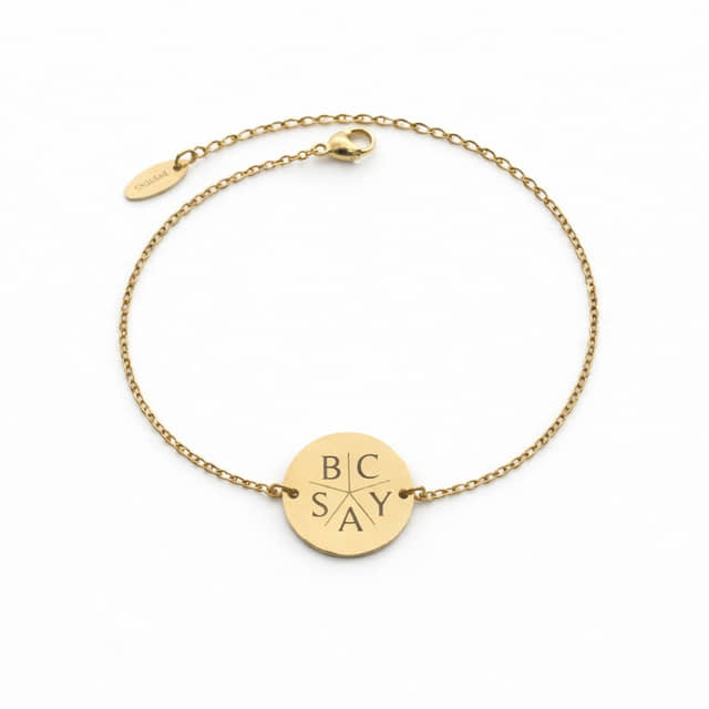 Charlery Munt Armband met 5 Initialen goud