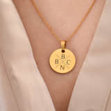 Charlery Munt Ketting met 4 Initialen