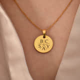 Charlery Munt Ketting met 5 Initialen
